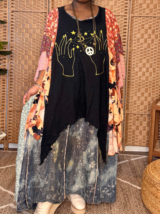 Large-4XL Celestial Kaftan Maxi Tee