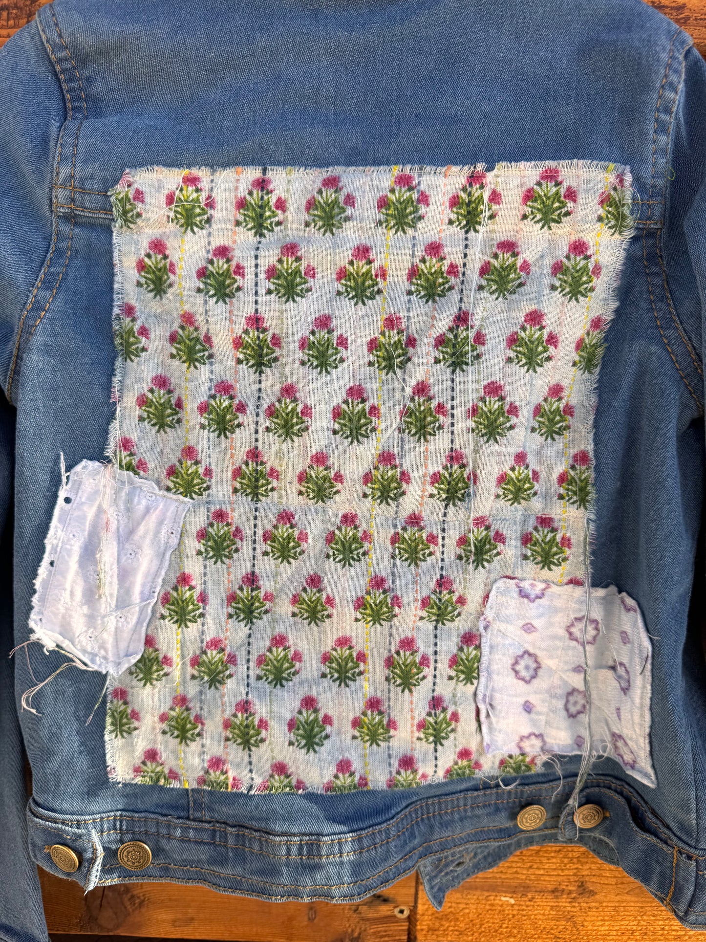 7 Years Kids Flower Denim Jacket