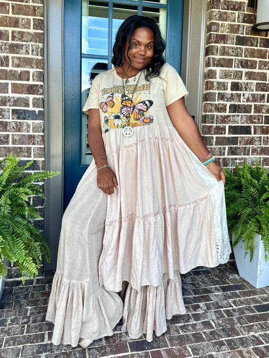 Extra Small- Extra Large Butterflies Maxi Tee