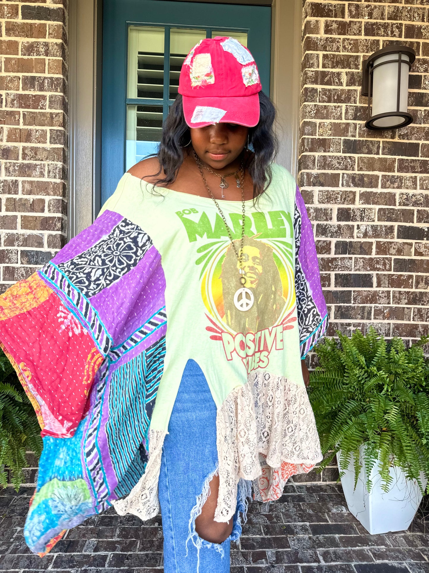 Large- 4XL Bob Marley Kaftan Poncho