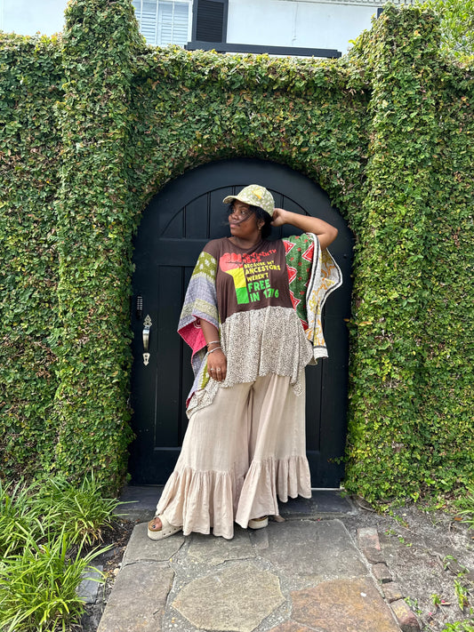 Small-3XL Juneteenth Kaftan Poncho