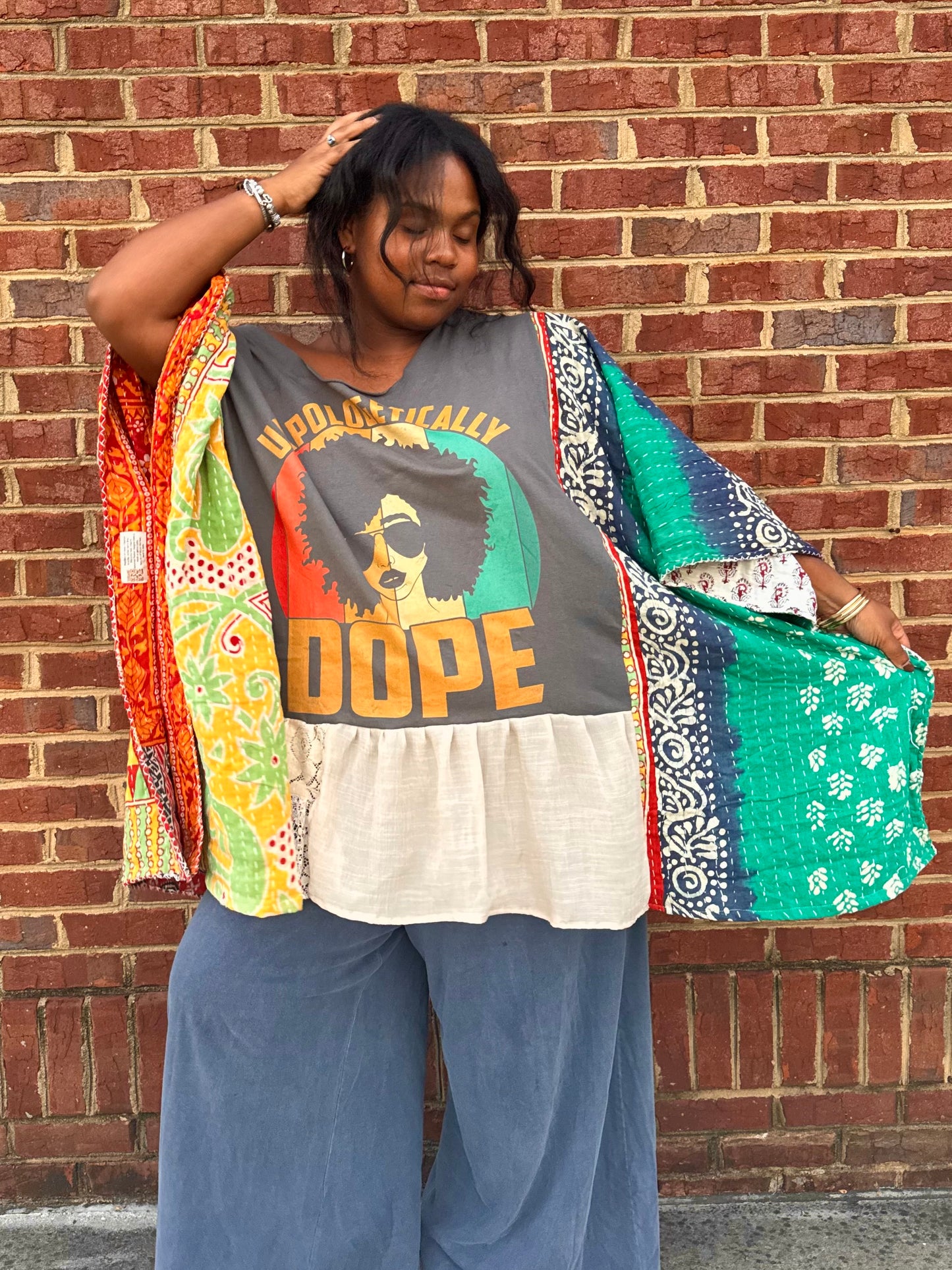 2XL-5XL Unapologetically Dope Kaftan Poncho