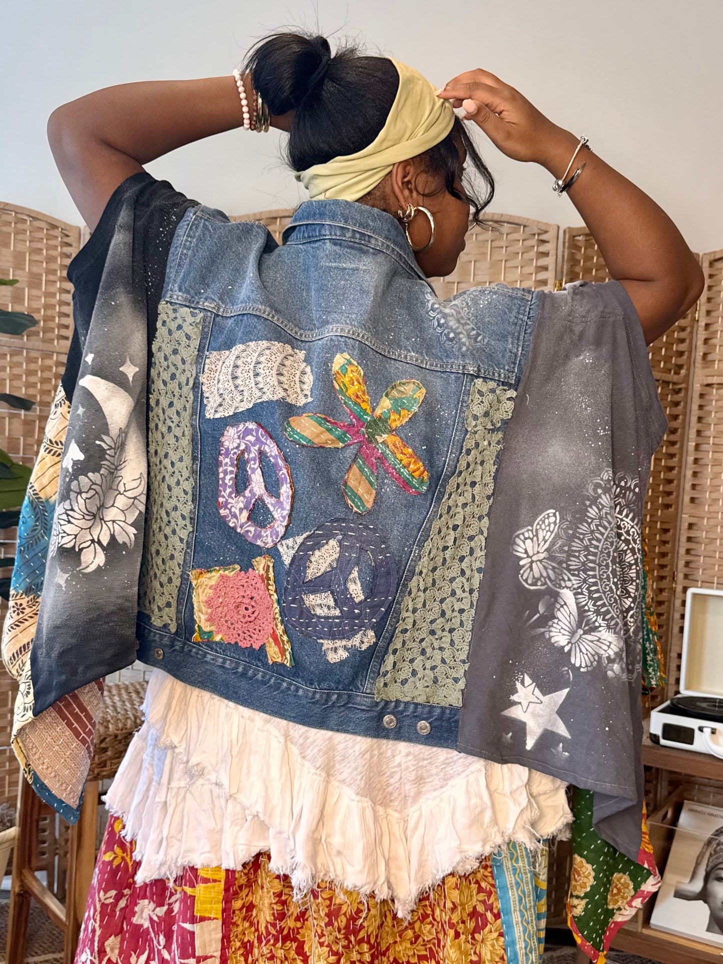 Small-1XL Grateful Dead/KISS Butterfly Denim Duster