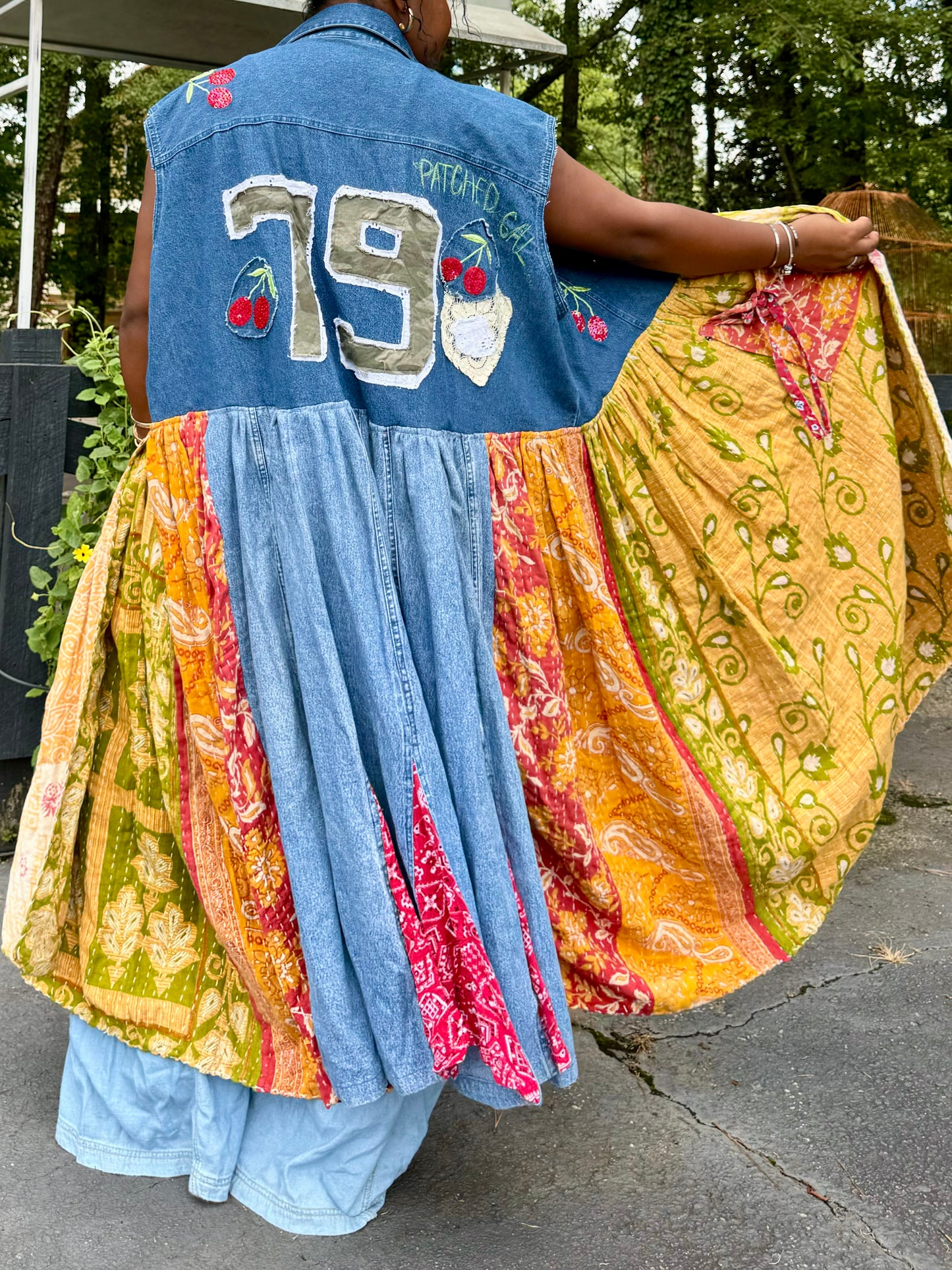 1XL-4XL Upcycled Cherry Duster Vest