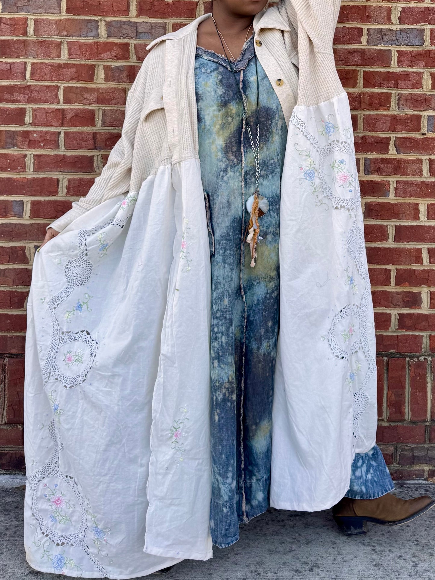 1XL-3XL Upcycled Quilted Duster