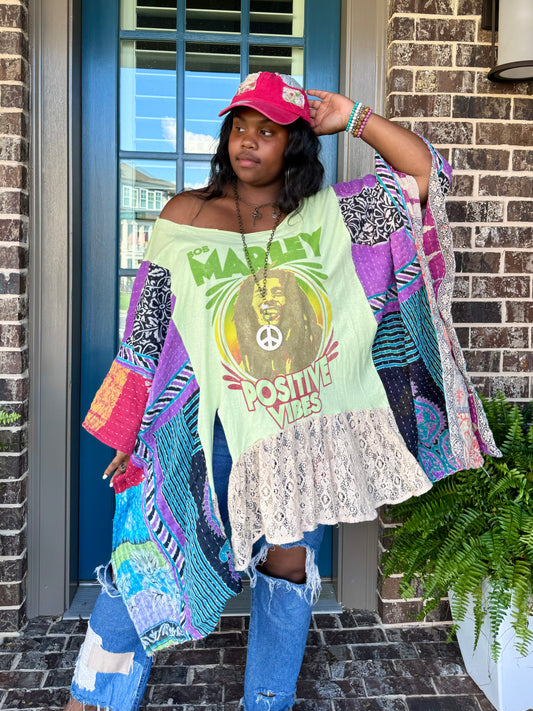 Large- 4XL Bob Marley Kaftan Poncho