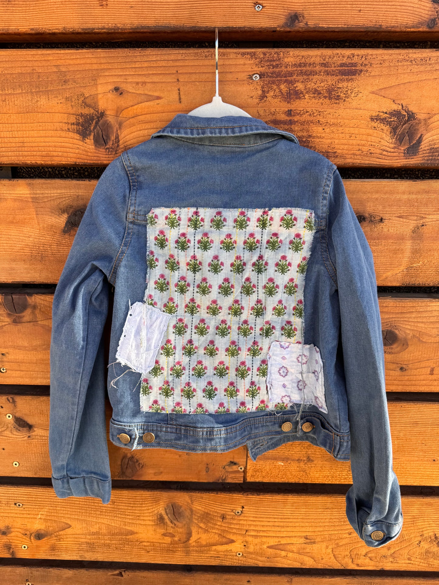 7 Years Kids Flower Denim Jacket