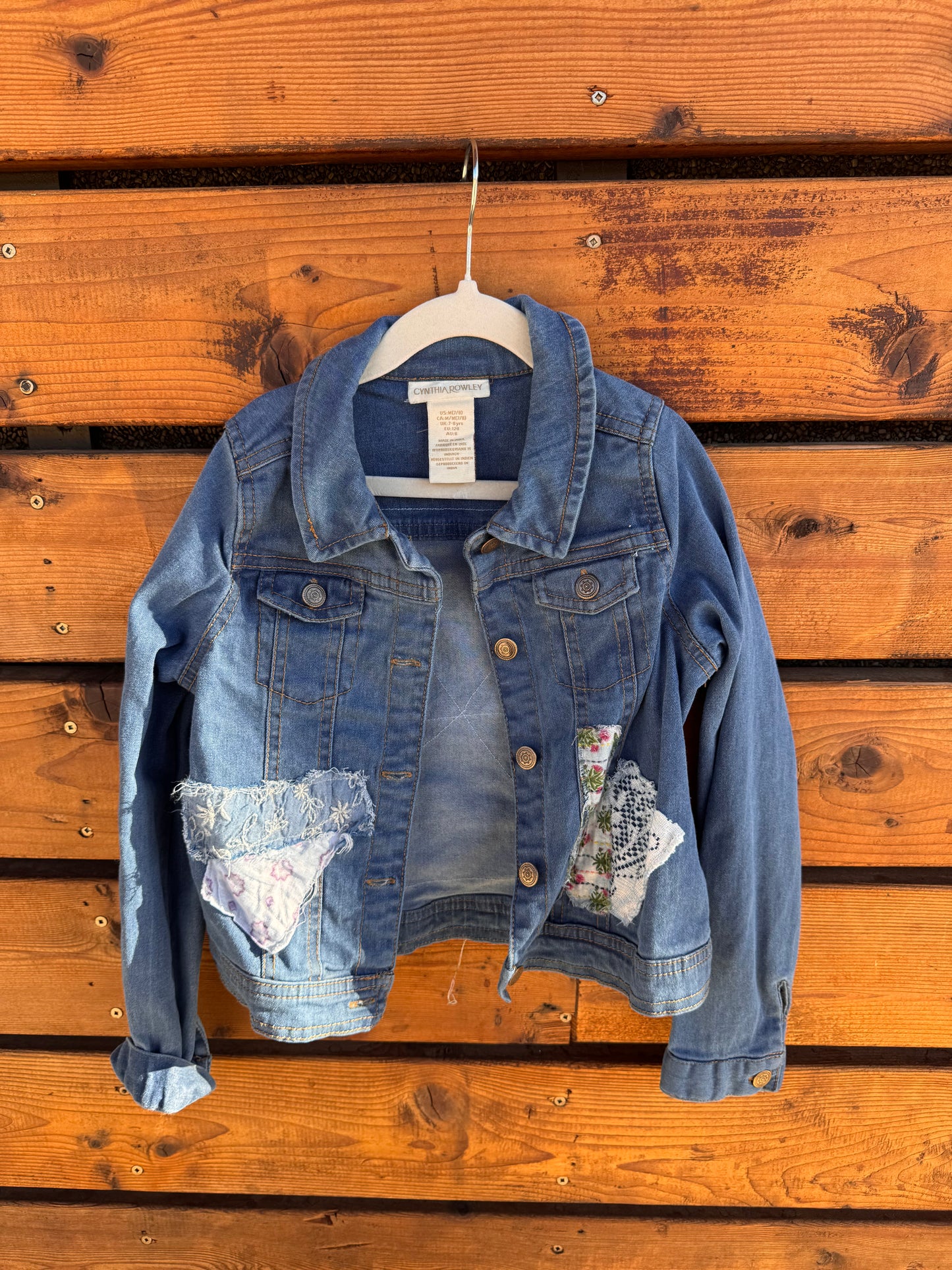 7 Years Kids Flower Denim Jacket