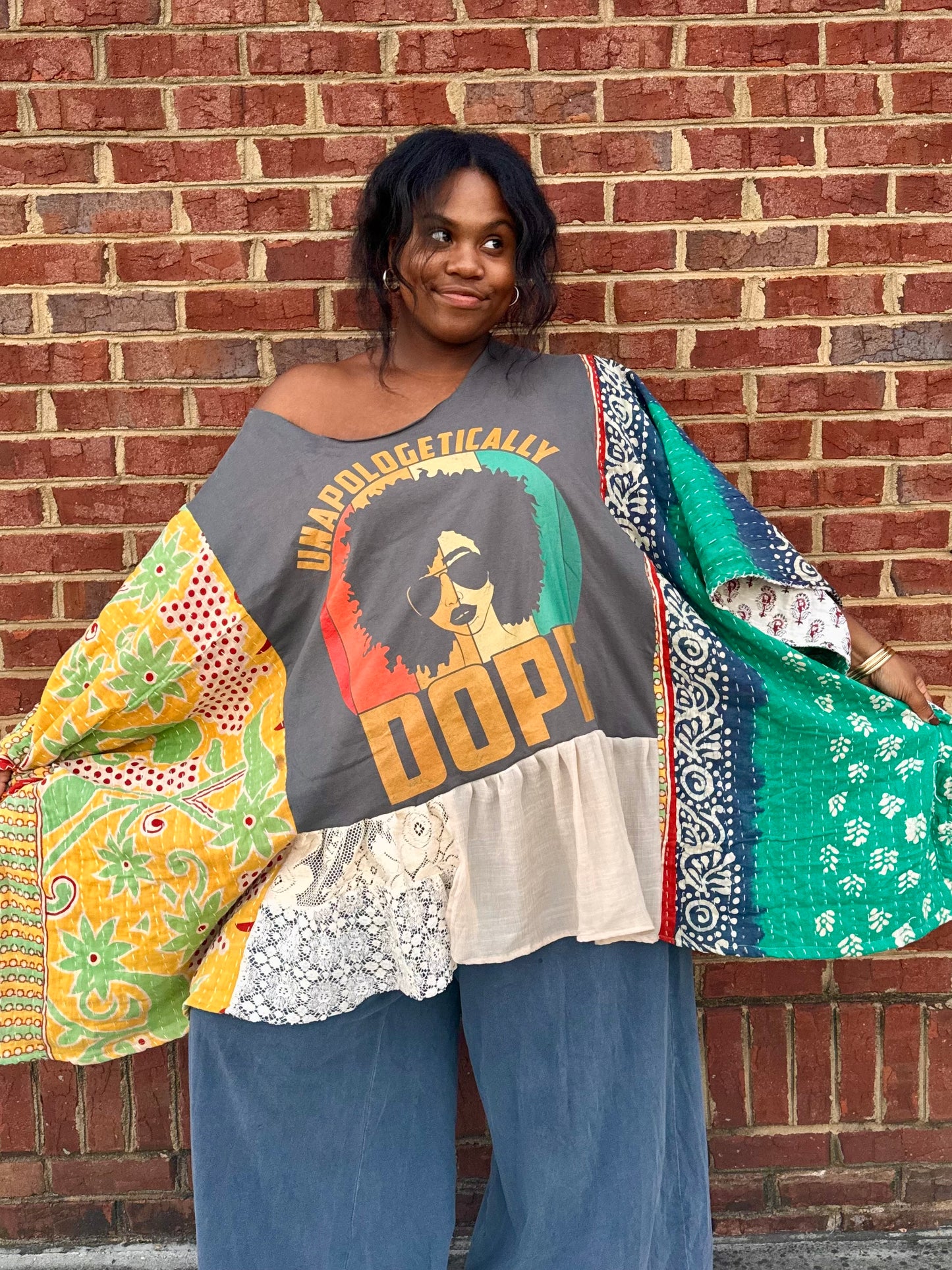 2XL-5XL Unapologetically Dope Kaftan Poncho