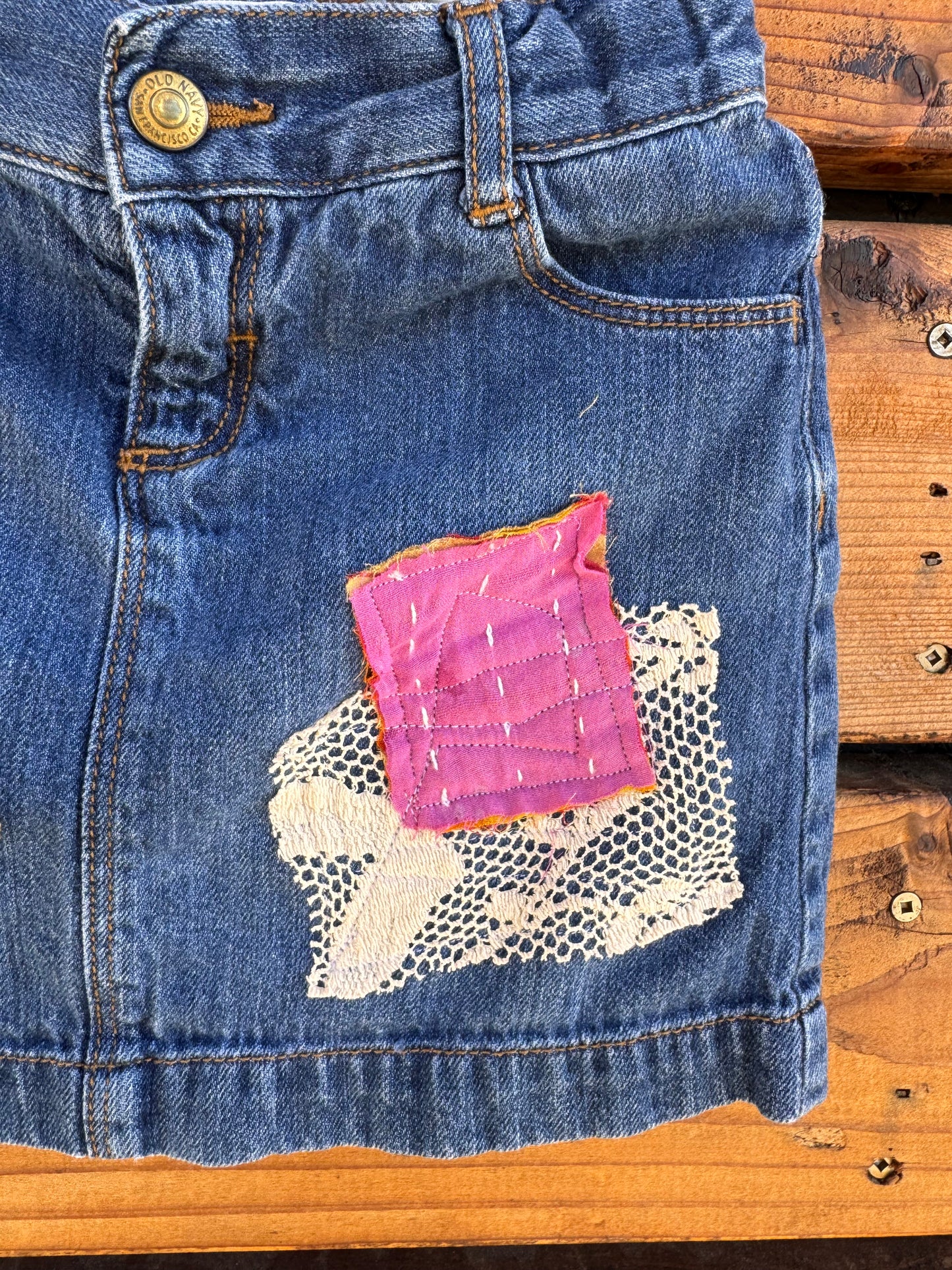 5 Years Kids Patchwork Denim Skirt