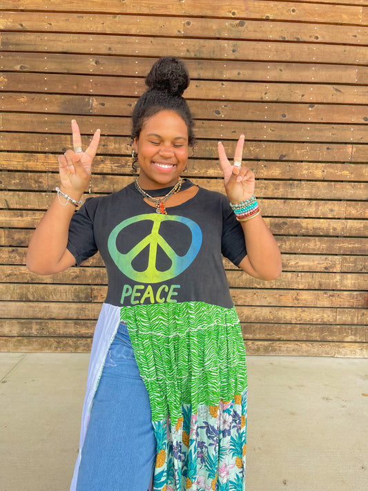 Extra Small- Extra Large Peace Maxi Tee