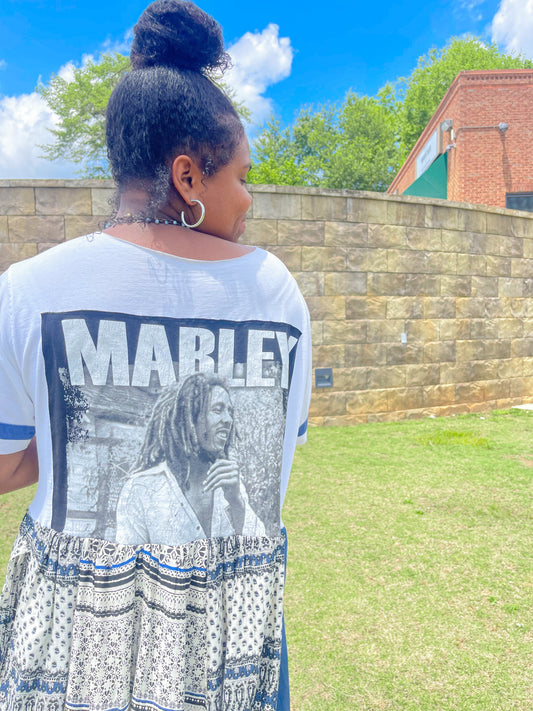 Large-2XL Bob Marley Reversible Maxi Tee